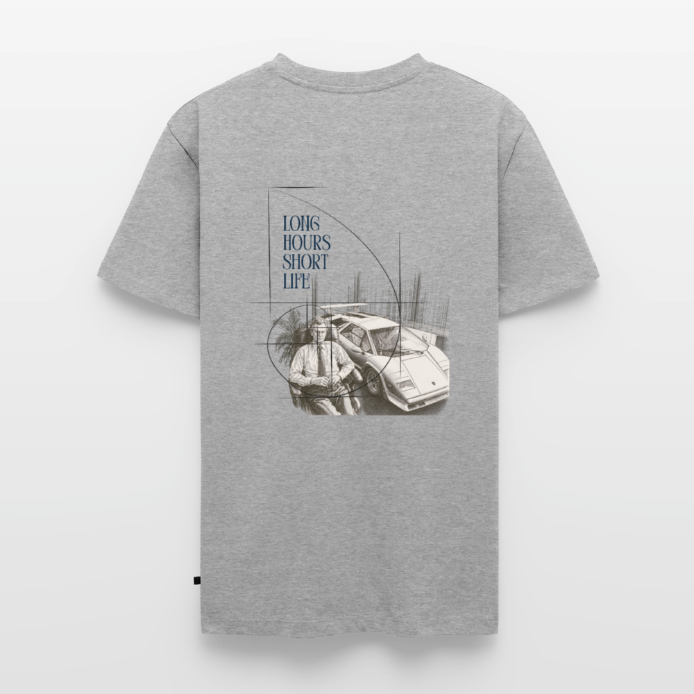 Long Hours Short Life Tee - heather grey