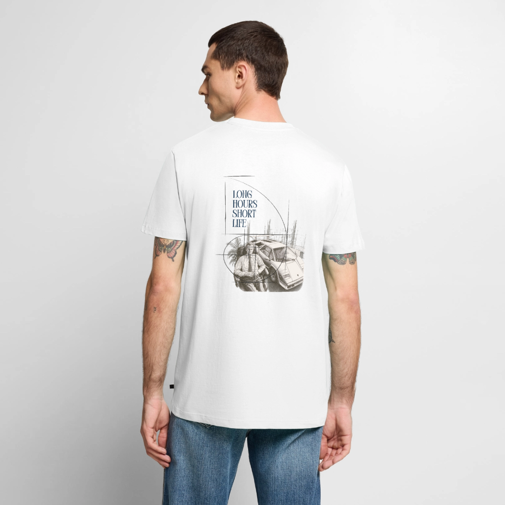 Long Hours Short Life Tee - white